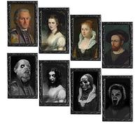 LUMEKO 4 Pack Halloween Decoration 3D Changing Face Moving Picture Frame Portrait Horror for Horror Party Decors Castle House Home Decorations