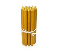 LUMELY Danish Premium Taper Candles Gold Yellow Curry Pack of 12 Height 29 cm Diameter 2.2 cm Burning Time Approx. 14 Hours Cylindrical Scandinavian Candles