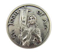 Lumen Mundi Silver Tone Saint Joan of Arc Courage Prayer Token, 1 1/8 Inch