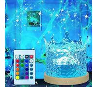 Lumena Lamp - Cordless Ocean Wave Projector with RGB Colors, Rechargeable Water Ripple Light for Bedroom, Meditation, or Ambient Decor(Crown)