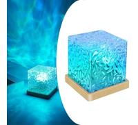 Lumena Lamp - Cordless Ocean Wave Projector with RGB Colors, Rechargeable Water Ripple Light for Bedroom, Meditation, or Ambient Decor(Cube)