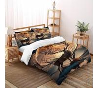 LumeNest Deer Full Moon Bedding Set Theme Bedspread Animal Theme Wildlife Duvet Cover Set Chic Breathable Comforter Cover for Boys&Girls with Pillowcase Super King（260x220cm）