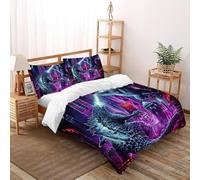 LumeNest Godzilla King Kong Bedding Set 3D Digital Printing Animal Themes Wildlife Duvet Cover Set Microfiber Quilt Cover Universal for All Seasons with Pillow Double（200x200cm）