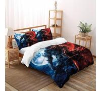 LumeNest Knight Moon Bedding Set 3D Design Gothic Themes Duvet Cover Set Chic Breathable Quilt Cover Suitable for Family, Couple, Children with Pillow Super King（260x220cm）