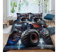 LumeNest Monster Truck Bedding Set 3 Pieces 3D Digital Printing Sports Theme Duvet Cover Set Chic Breathable Comforter Cover Girl Woman with Pillowcase King（220x240cm）