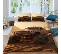LumeNest Monster Truck Bedding Set 3D Digital Printing Sports Theme Duvet Cover Set 3 Pieces Microfiber Quilt Cover Suitable for Family,couple,children with Pillow King(220x240cm)