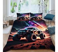 LumeNest Monster Truck Bedding Set Theme Bedspread Sports Theme Duvet Cover Set Chic Breathable Comforter Cover for Boys&Girls with Pillowcase King（220x240cm）