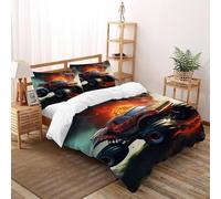 LumeNest Monster Truck Bedding Set Theme Bedspread Sports Theme Duvet Cover Set Chic Breathable Quilt Cover Universal for All Seasons with Pillow Double(200x200cm)
