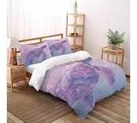 LumeNest Pink Sea Turtle Bedding Set 3D Design Jungle Animals Duvet Cover Set Microfiber Quilt Cover Universal for All Seasons with Pillowcase Double（200x200cm）