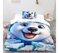 LumeNest Polar Bear Duvet Cover Set Animal 3D Printed Bedding Quilt Cover for Teens And Adults,Ultra Soft Microfiber Duvet Cover Single(135x200cm)