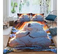 LumeNest Polar Bear Forest Bedding Set 3D Digital Printing Animal Theme Wildlife Duvet Cover Set for Boys & Girls Chic Breathable Quilt Cover with Pillowcase King(220x240cm)