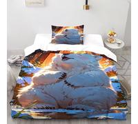 LumeNest Polar Bear Forest Bedding Set Digital Printe Animal Theme Wildlife Duvet Cover Set Microfiber Quilt Cover Suitable for Family,couple,children Pillowcase Single(135x200cm)