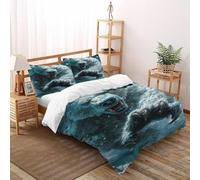 LumeNest Polar Bear Snowy Bedding Set 3D Design Animal Theme Wildlife Duvet Cover Set Chic Breathable Comforter Cover for Boys&Girls with Pillowcase Double(200x200cm)