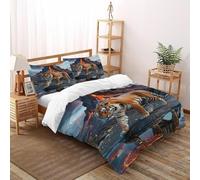 LumeNest Tiger Volcano Bedding Set 3D Digital Printing Animal Theme Duvet Cover Set Chic Breathable Comforter Cover Universal for All Seasons with Pillow Super King(260x220cm)
