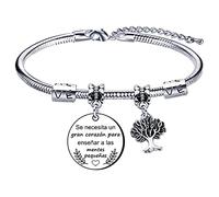 Lumengqi Pulsera Master Gift Master Pulseras Master Gracias Master por el Regalo Grabado Pulsera Graduación Regalos Cumpleaños Gift of the Master Gift of Steel Gracias, L, inoxidable maple