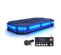 LUMENIX LED Rooftop Strobe Beacon Lights Bar w/Controller Magnetic Emergency Traffic Warning Caution Flashing Police Cop Light for Volunteer Firefighter Vehicles Trucks - Blue (Patent Design)