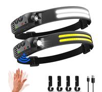 Lumenlight Headtorch, Head Torch Rechargeable, Lumen Light Headlamp, Lumenvira Led Headlamp, Rechargeable Waterproof Lightweight Headlight with 4 Hat Buckles (B(1800mah)-2Pcs)