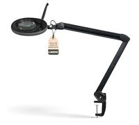 Lumeno 721X LED Magnifying Lamp, 3 Dioptre, Table Clamp Stand, Black
