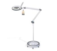 Lumeno 8515SW dimmable LED Magnifying lamp with Large 152 mm Real Glass Lens, 1150 Lumen, Workstation and DIY lamp, Reading aid, Black with 5 Diopters