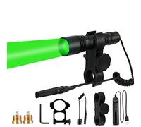 LUMENSHOOTER S2plus Premium Scope Mounted Hunting Light Kit, Interchangeable Green Red White LED Modules, High Power Zoomable Flashlight Torch for Coyote, Predator, Varmint, Coon& Hog