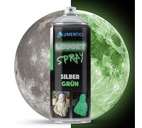 lumentics Glow Spray Silver 400ml - Spray paint with afterglow effect - Glows in the dark - Luminescent colour spray