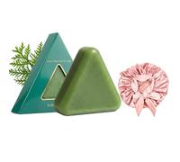 Lumeor Korean Hair Growth Soap, Nature Triangle Shampoo Bar with Shower Cap, Nature Seven Green Soap Shampoos, Gentle Formula and Deep Cleansing, Hair Regrowth and Strengthening for All Hair Types