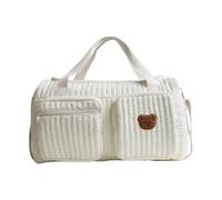 Lumeraa Quilted Nappy Bag for Women - Large Capacity Travel Diaper Bag with Adjustable Strap, Cotton Coquette Floral Weekender Bag, Multiple Pockets Lightweight Maternity Bag for Pregnancy Baby (A)