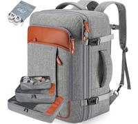 Carry on Backpack, Extra Large 40L Flight Approved Travel Backpack for Men & Women,Expandable Large Suitcase Backpacks With 4 Packing Cubes,Water Resistant Luggage Daypack Business Weekender Bag,Grey