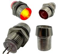 LUMETHEUS LED Socket 5 mm Metal Silver 25 Piece Set - Holder/Base for Light Diode Lamp Holder with Thread Mounting Rings