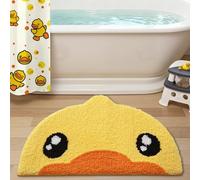 LUMI Cute Rubber Duck Bathroom Rugs, Absorbent Plush Bath Mats, Non-Slip Backing Washable Bath Rugs for Bathroom, Ideal for Kids Shower Sink Bathtub Bedroom, 18"x28", Duck