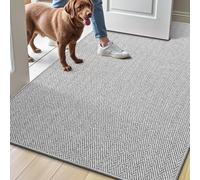 LUMI Indoor Door Mat for Entrance, Non Slip Low Profile Entryway Rug, Ultra-Thin Pet Friendly Welcome Mat, Unique Texture Design Doormat for Inside, Patio, Porch, 48"x72", Grey