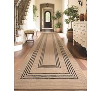 LUMI Jute Runner Rug Non Slip for Hallway, 3'x8' Natural Rustic Carpet No Shedding, Farmhouse Braided Area Mat Indoor High Traffic for Living Room, Entryway, Kitchen, Laundry