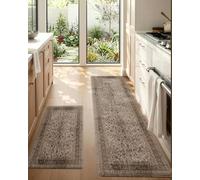 LUMI Kitchen Mat, 2PCS Kitchen Cushioned Mat for Floor, Ultra Soft Non-Slip Waterproof Runner for Standing, Stain Resistant PVC Comfort Rugs for Home, Office, Sink, Laundry