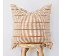 Lumi Living 100% Soft Cotton Knitted Modern Geometric Grid Collection Throw Pillow Cover (Small Grid 18x18)