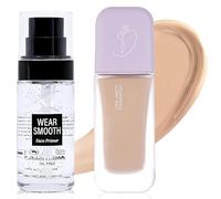 Lumi-Matte Foundation & Makeup Primer Set - Long-Lasting, Full Coverage Liquid Foundation For Aging Skin. Hydrating, Waterproof, Sweat-Resistant Makeup Duo For All Skin Types
