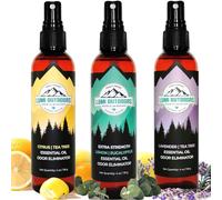 Lumi Outdoors Natural Shoe Deodorizer Spray 3 Pack Bundle - Lemon Eucalpyuts, Citrus Tea Tree, Lavender Tea Tree