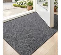 LUMI Ultra Thin Indoor Door Mat for Entrance 24"x36", Non Slip Entryway Mat, Low Profile Doormat, Unique Herringbone Design Carpet for Inside, Patio, Porch, Dark Gray