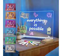 Lumiboard Led Drawing Board, Light Up Acrylic Dry Erase Board Cosmody with 4 Modes, Include Hanging Chain, Led Drawing Board for Kids with Stand,7 Color Markers, Spray Bottle,Fun Gift Idea