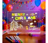 LumiBoard Upgrade LED Drawing Board for Kids, 2026 New LED Note Board with 7 Colors Pen, Magic Illuminated Drawing Board Light Up Dry Erase Board with Stand for Office School Home (5.9x5.9in)