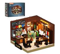 LUMIBRICKS Book Café Box Modular Building Set, 436PCS | featuring a cosy reading corner, warm lighting and stackable collection design