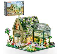 Lumibricks Garden Cottage Construction Set - Light-Up Garden Building Kit for Adults, English Tea Set & Greenhouse with LED, Home Decor Gift