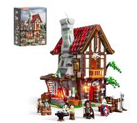Lumibricks Medieval Forge Building Set with LED Lighting - 1595 Clamping Blocks Model Building Set for Adults, Realistic Half-timbered Forge with LED Lighting, Expandable Medieval Module