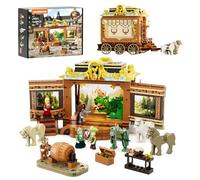 Lumibricks Medieval Troupe Carriage with LED Lighting - 1248 Pieces Stage & Carriage with 2 Forms, Modular Building Kit for Knights & Legends - Gift Idea & Collector’s Item for Adults & Teens