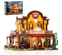 Lumibricks Old West Fortune Club Saloon Modular Building Set, Western Architecture Model with LED Lights, 2782 PCS Old West Building Kit with 4 Figures for Adults, Collectible Display Model