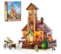 Lumibricks Old West Meeting Hall Building Blocks with Lights, Dual Wedding & Gathering Theme, Modular Architecture Set, Collection for Adults and Teens