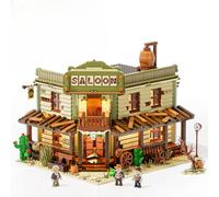 Lumibricks Old West Western Saloon Modular Building Set with LED Lights