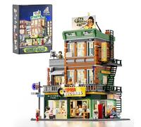 Lumibricks Plate Shop Lighting Clamping Blocks House - 1980 Pieces Street Fusion Audio Shop, Multi-Form Modular Building Collection Kit for Adults & Music Lovers
