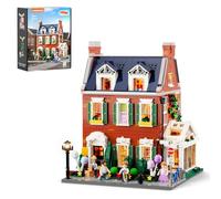 Lumibricks Redbrick Row House Lighting Building Bricks Set - City Town LED Light Modular Construction Model Collection Display Kit with Minifigures 2663 Pcs for Adults & Teens