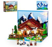 Lumibricks Shepherd’s Cottage Alpine Farm Building Set, 2265pcs Mountain Model with LED Lights & 3D Backdrop, Interactive Sheep Farm Toy with 4 Minifigures for Adults & Kids