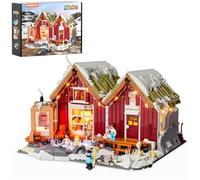 LUMIBRICKS Spa-Cabin Winter Lighting-Building-Bricks Set - 2235 Pcs Christmas House Winter Lodge LED Light Construction Building Christmas Village Model Set for Adults and Families